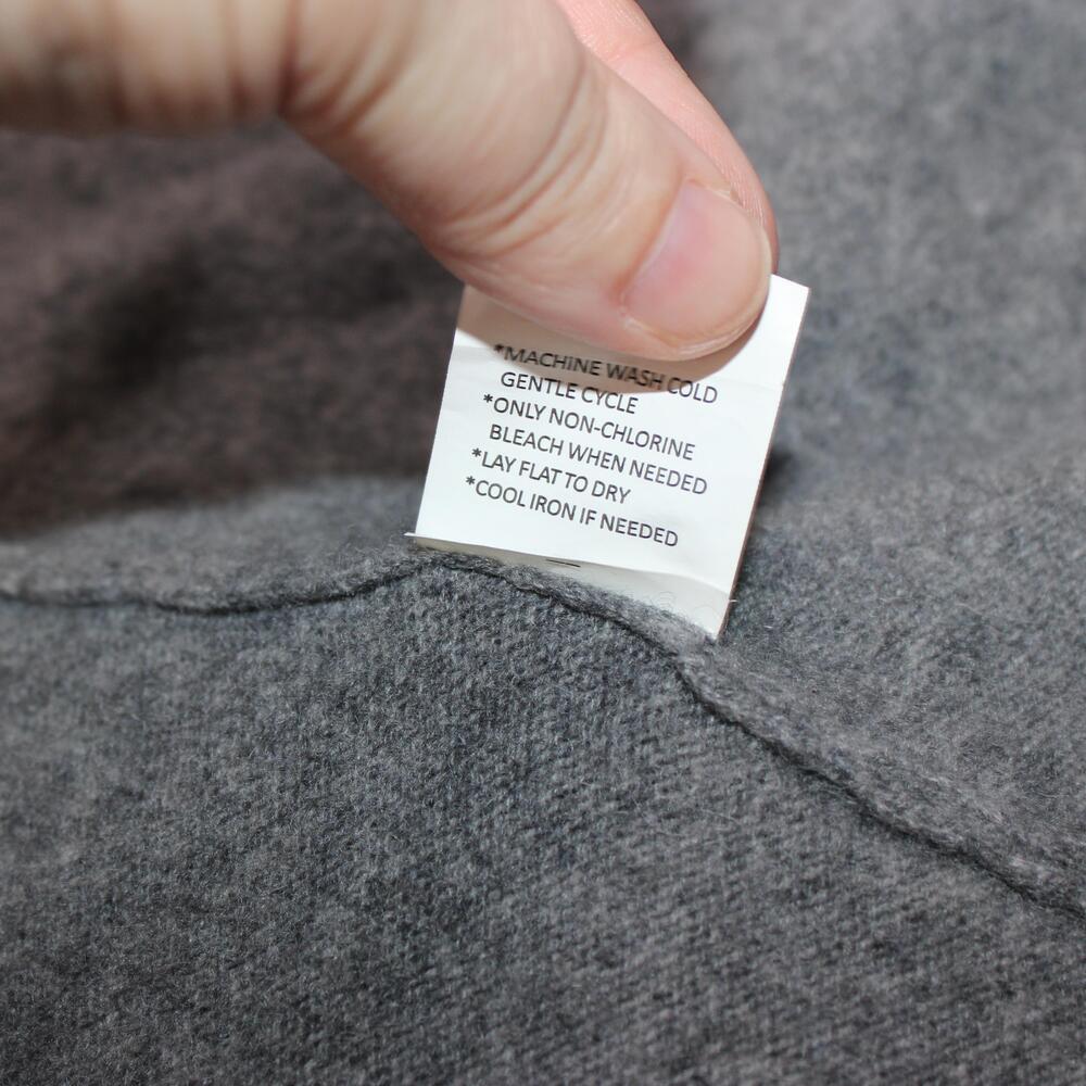 Hammacher Schlemmer Cashmere Sweater Women XL Gray Cardigan Open Front Topper - Picture 5 of 8